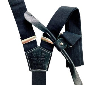 Monochrome Black Linen Suspenders – Handmade in Texas | Wedding Braces for Groom, Groomsmen & Classic Formalwear