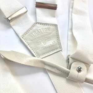 Tuxedo White BUTTON ON Suspenders - Formal 2024 Edition