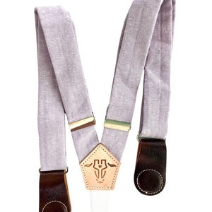 Lavender Linen Women’s Suspenders – Magnetic Clasp Braces | Handmade USA Vintage-Inspired Accessory for Sustainable Fashion Lovers