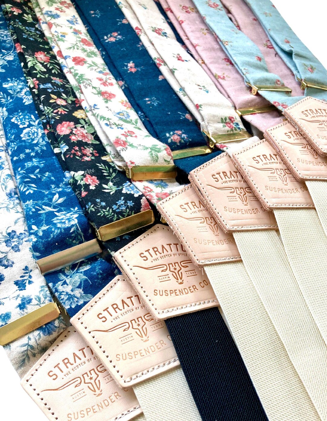 Interchangeable Straps ONLY: Linen Floral Suspender Straps - Vintage ...