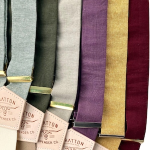 Alleen verwisselbare formele jarretelgordels – bruiloftbretels, bruidsjonkerskleding, formele herenaccessoires in groen, bordeauxrood en meer