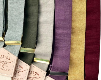 Interchangeable Formal Suspender Straps Only – Wedding Suspenders, Groomsmen Attire, Formal Men’s Accessories in Green, Burgundy & More
