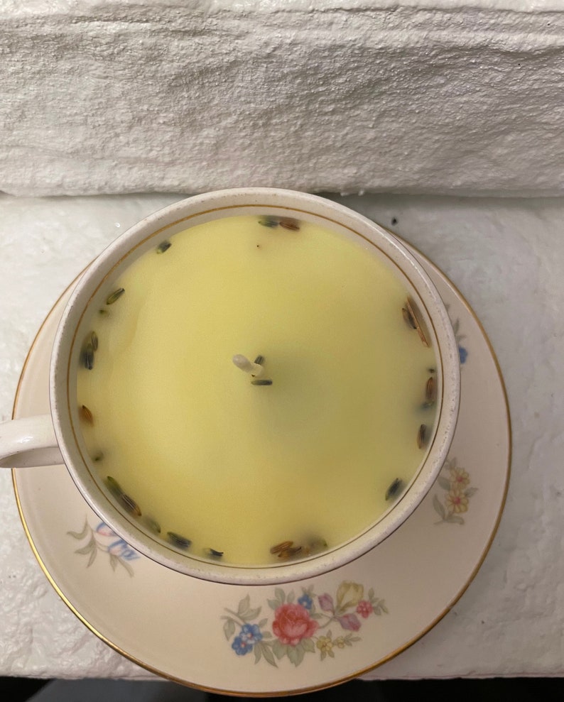 Vintage Teacup Candle With Saucer Etsy