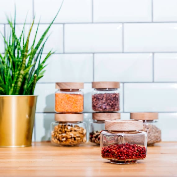 Stackable Glass Spice Jars