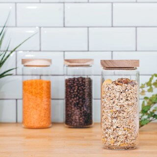 Design Retrò Cucina 3 Barattoli Vintage In Metallo Com-four® - Set Decorativo Per Caffè, Tè E Zucchero Barattoli Metallo Cucina