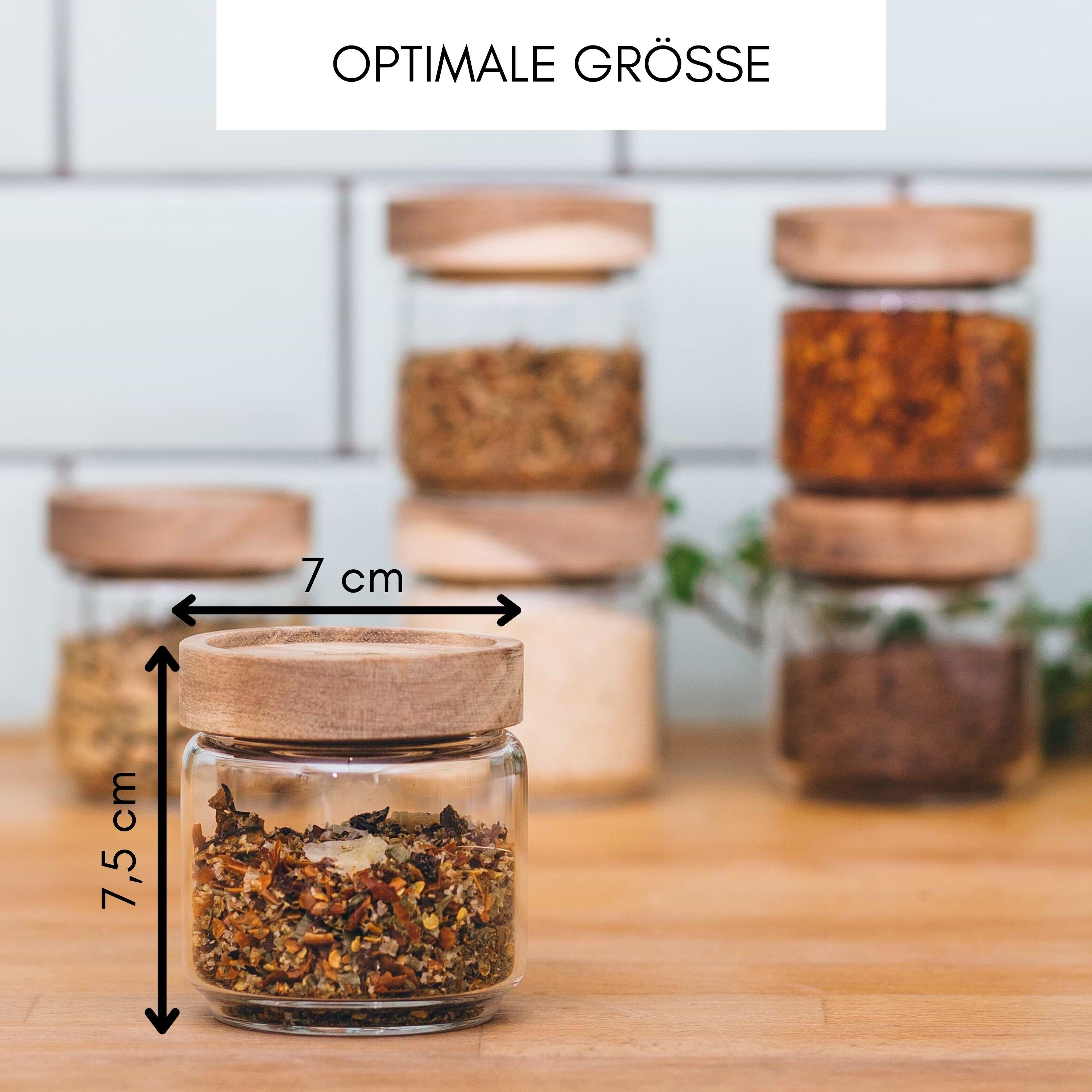Hot Sell Borosilicate Kitchen Storage Glass Jar Set Spice