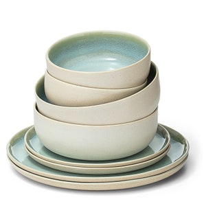 Ceramic tableware set, handmade | 8 pieces