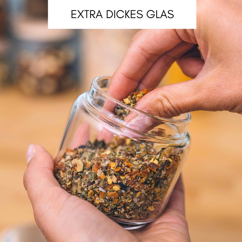 Set of 6 Spice Jars With Wooden Lids 150ml Mini Glass Storage Jars for