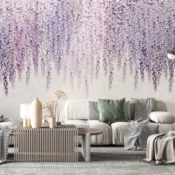 Wisteria Wallpaper - Etsy
