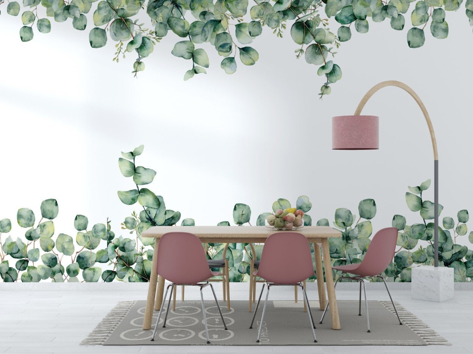 Watercolor Eucalyptus Leaves Flowers Wallpaper Tropical - Etsy