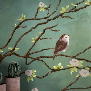 Sticker Mural Cerisier et Oiseaux - TenStickers