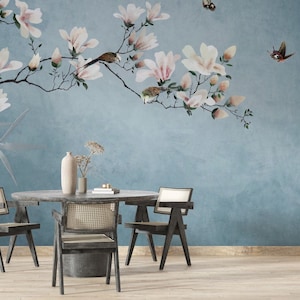 Aquarell Blumen und Blätter Sketch Schälen und Stick Wandbild Plakat Wanddekoration Floral Wallpaper Skandinavisches Design Abnehmbare