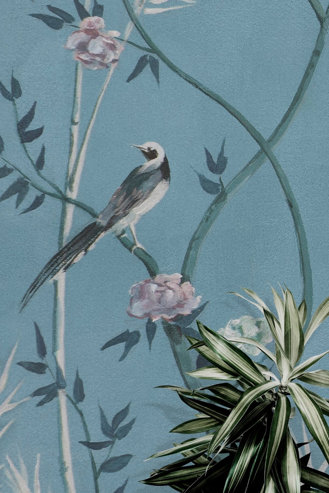 Chinoiserie Wallpaper Birds Flowers