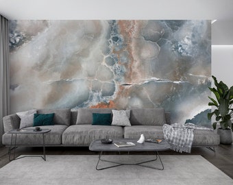 Shades Of Grey Marble Wall Art Wall mural Wallpaper Peel and Stick Removable Wall Decoration Bathroom Wall Mural
