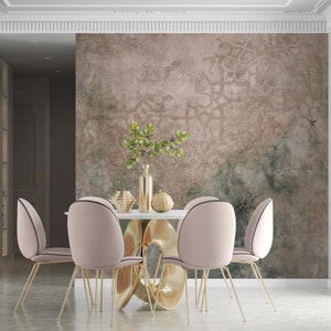 Antique Ornament Embossed and Marble Design Wallpaper, Peel and Stick Mural Poster Classic Art Living Room Bedroom Self Adhesive Wall Poster