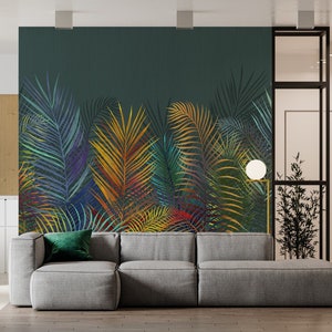 Tropische Blätter Tapete. Botanik Blätter abnehmbare Tapete, Peel And Strick Wand wandbild, Design Tapete