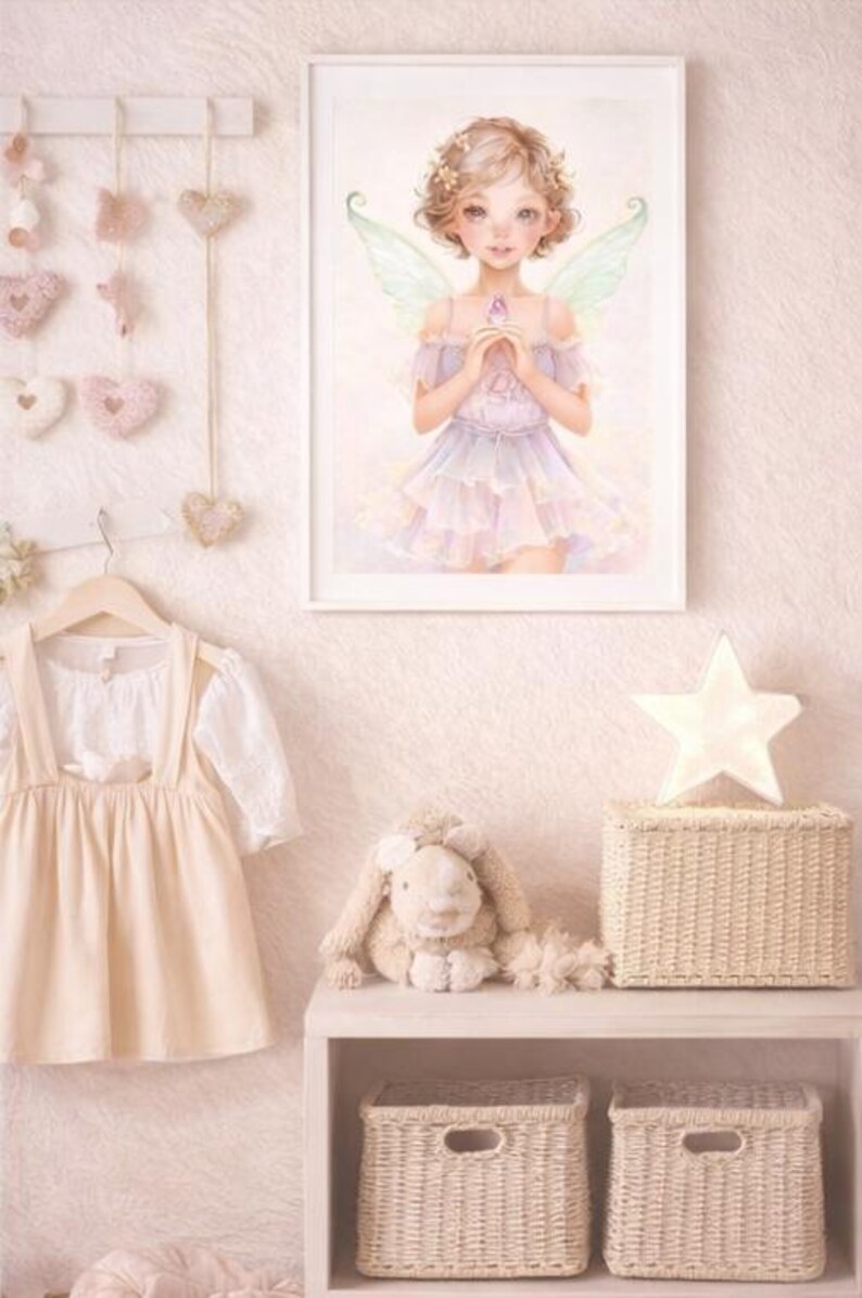 Fairy Wall Art Printable, Nursery Decor for Girls, Whimsical Fairy ...