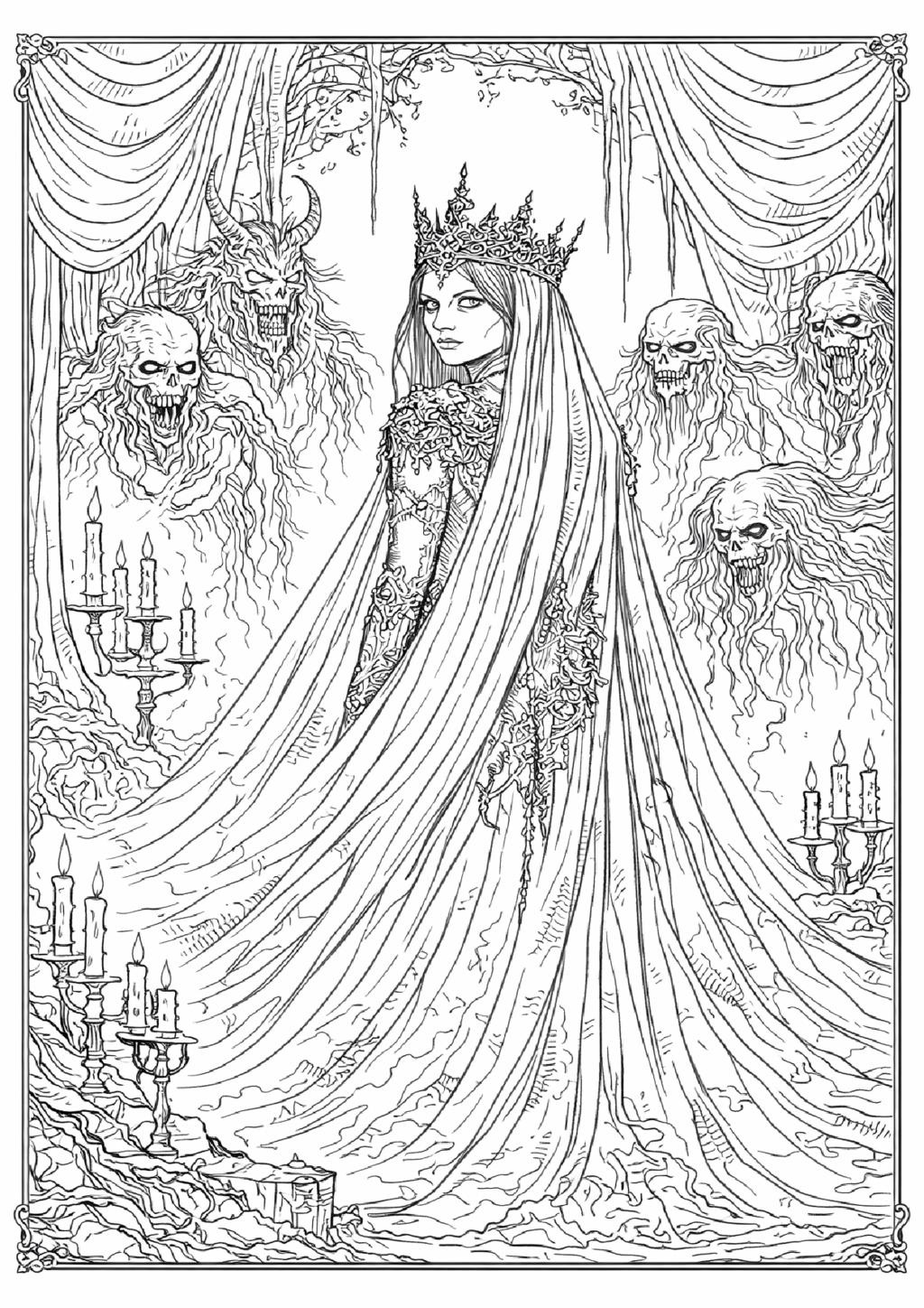 Gothic Queen Art Print Set, Dark Fantasy Wall Art, Victorian Horror ...