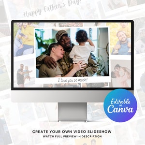 Father&#39;s Day Photo Slideshow Canva Template for Photos and Videos, Video slideshow with Music