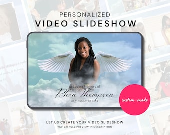 Personalized Celebration of Life Funeral Video Slideshow with music and your photos