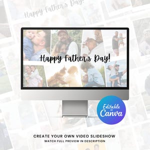 Vaderdag fotodiavoorstelling Canva-sjabloon voor foto's en video's, videodiavoorstelling met muziek