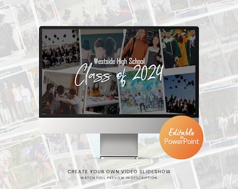 Graduation 2024 Slideshow Video PowerPoint Template, Graduation Ceremony Slideshow Template for PowerPoint