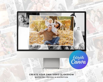 Memories Lane Slideshow Canva Template for Family, Wedding, Birthday Photos