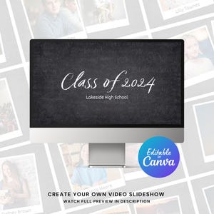 Graduation Slideshow Video Canva Template, Graduation Ceremony Slideshow Template for Canva image 1