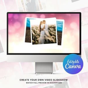 Proposal Photo Slideshow Canva Template – Romantic Engagement Video, Proposal Video Template, Editable Slideshow for Him or Her