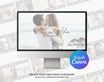 Memories Film Photo Slideshow Canva Template for Family, Wedding, Birthday Photos