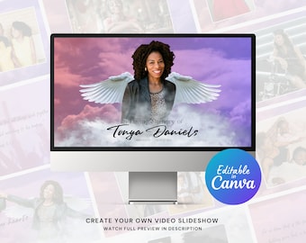 Tribute Video Photo Slideshow Canva Video Slideshow Template for Memorial, Celebration of Life Slideshow