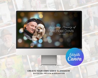Canva Funeral Slideshow Template – In Loving Memory Video, Memorial & Celebration of Life Tribute