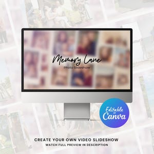 Memory Lane Photo Slideshow Canva Template for Family, Wedding, Birthday Photos