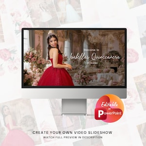 Quinceañera Photo Slideshow PowerPoint Template, Quinceañera Video with music
