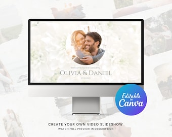 Elegant Wedding Floral Photo Slideshow – Canva Template for Wedding, Engagement & Anniversary Photos