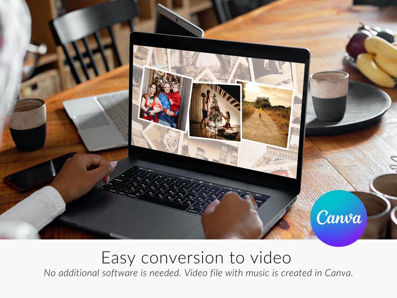 Digital Photo Album Photo Slideshow Canva Template for Family, Wedding
