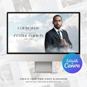 Memorial Cloud Canva Slideshow Template for Celebration of Life