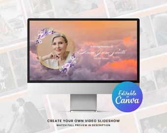 Funeral Canva Video Slideshow Template In Loving Memory for Funeral, Memorial, Celebration of Life Slideshow