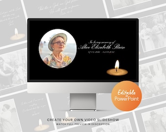 Funeral Slideshow PowerPoint Template, Funeral Video with music, Celebration of Life Video Template with Music