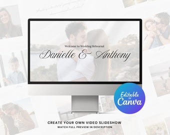 Wedding Rehearsal Photo Slideshow Canva Template Video Slideshow with Music