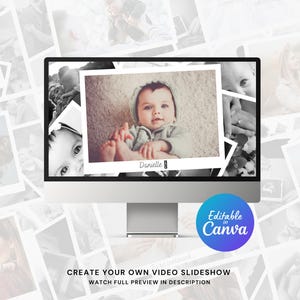 Erinnerungen Foto Slideshow Canva Vorlage für Familien, Hochzeits, Geburtstags Fotos