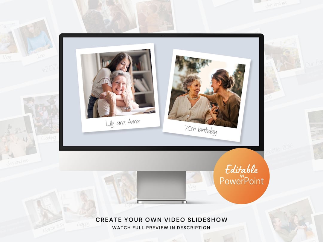 Photo Slideshow Powerpoint Template Animated Family Wedding Birthday