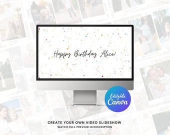 Birthday Celebration Photo Montage Canva Template for Family, Birthday Photos