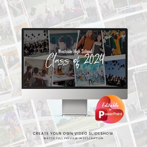 Afstuderen 2024 diavoorstellingvideo Sjablonen PowerPoint presentatie, Diavoorstellingssjabloon diploma-uitreiking voor PowerPoint