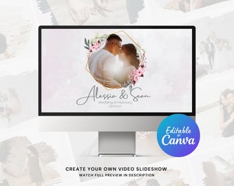 Wedding Anniversary Canva Slideshow Video Template for Family, Wedding, Birthday Photos