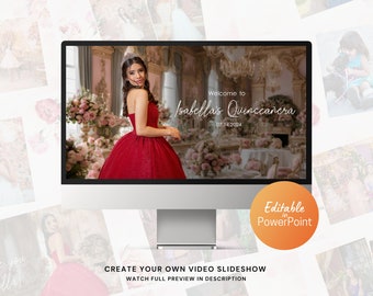 Quinceañera Photo Slideshow PowerPoint Template, Quinceañera Video with music