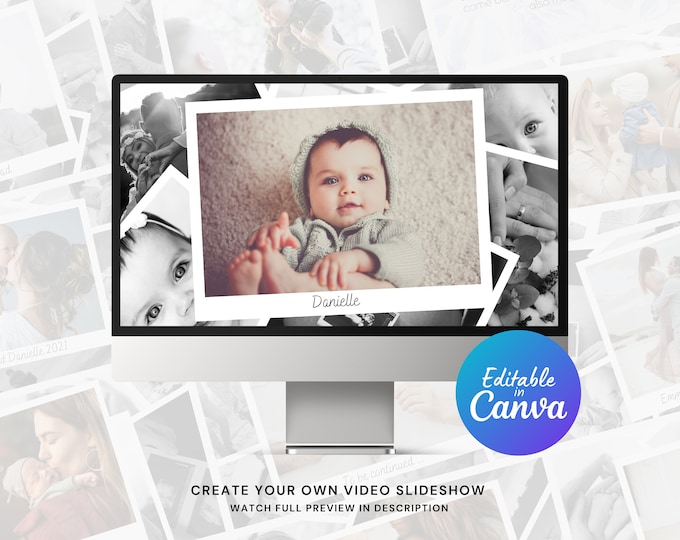 Featured listing image: Memories Photo Slideshow Canva Template for Family, Wedding, Birthday Photos
