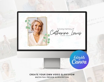 Celebration of Life Canva Slideshow Template for Funeral, Memorial, Celebration of Life Slideshow