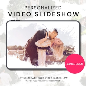 Personalized Video Photo Slideshow with music, Video slideshow for Wedding