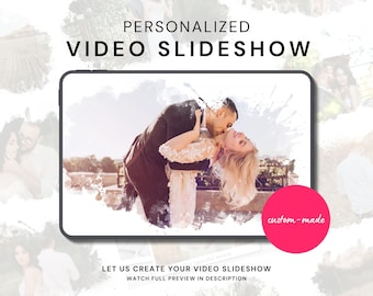 Personalized Video Photo Slideshow with music, Video slideshow for Wedding